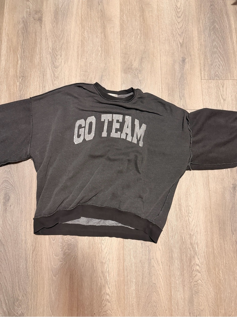 Go Team Black Graphic Sweatshirt